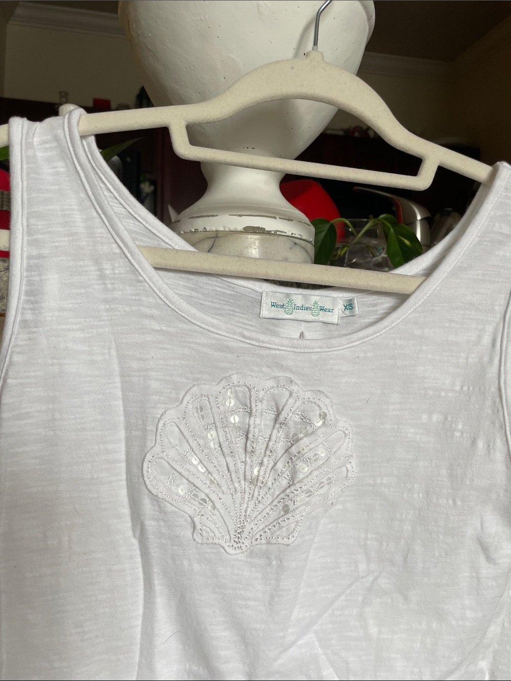 White Shell Women's Tank Top